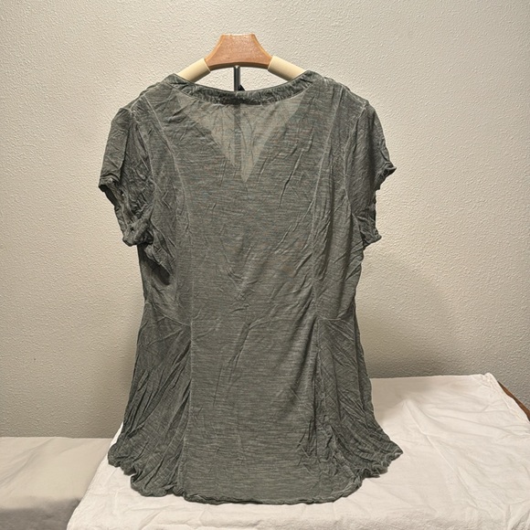 Indigo sage XL top embroidery V open front - Picture 2 of 6